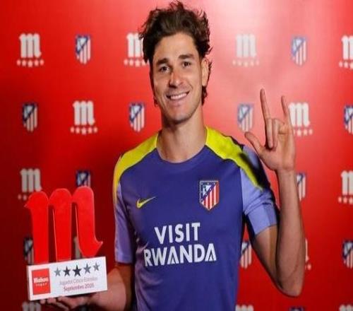 5場6球3助，阿爾瓦雷斯當(dāng)選馬競9月最佳球員